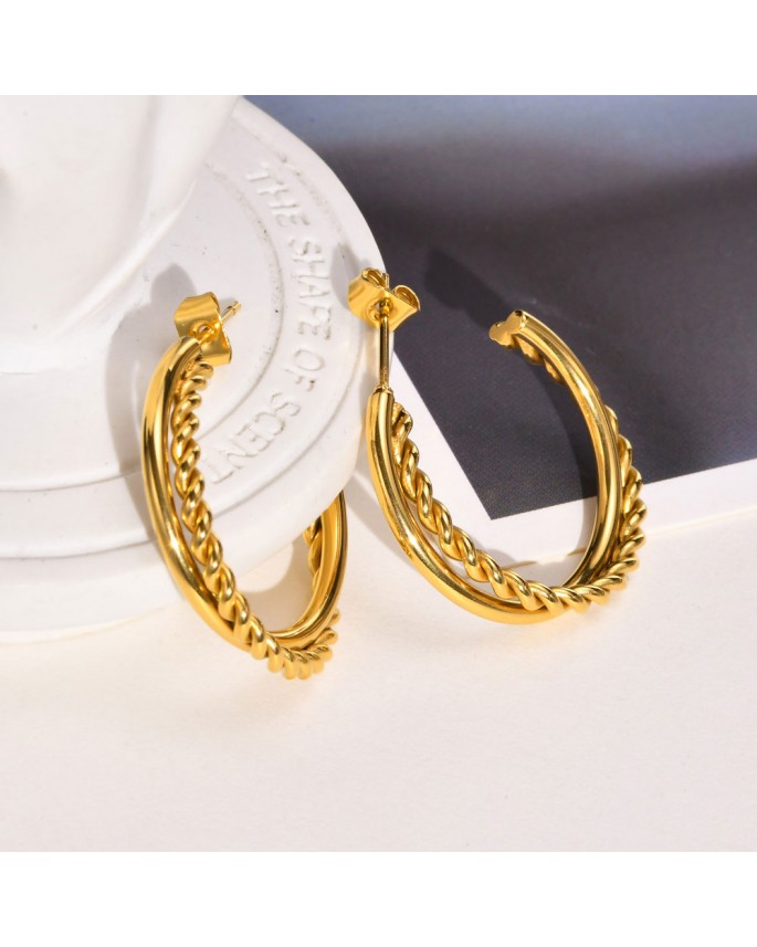 Earrings 148 Gold twisted hoops