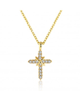 Necklace 082 gold cross