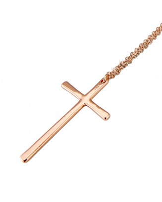Necklace 104 Rose gold cross.