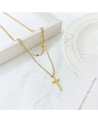 Necklace 128 two layer cross