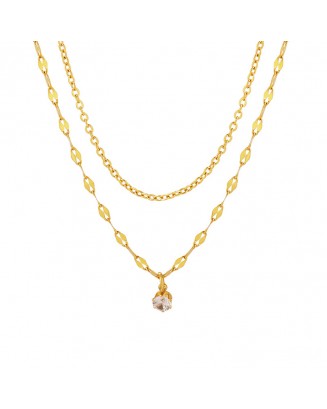 Necklace 168 two layer gold