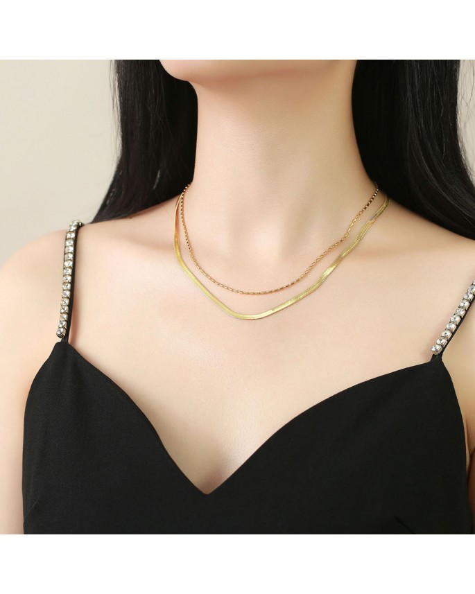Necklace 169 Two layer Gold II
