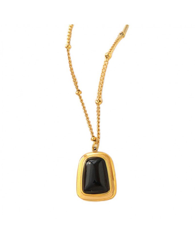 Necklace 170 onyx black stone