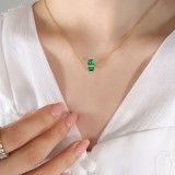 Necklace 173 Emerald Zircon